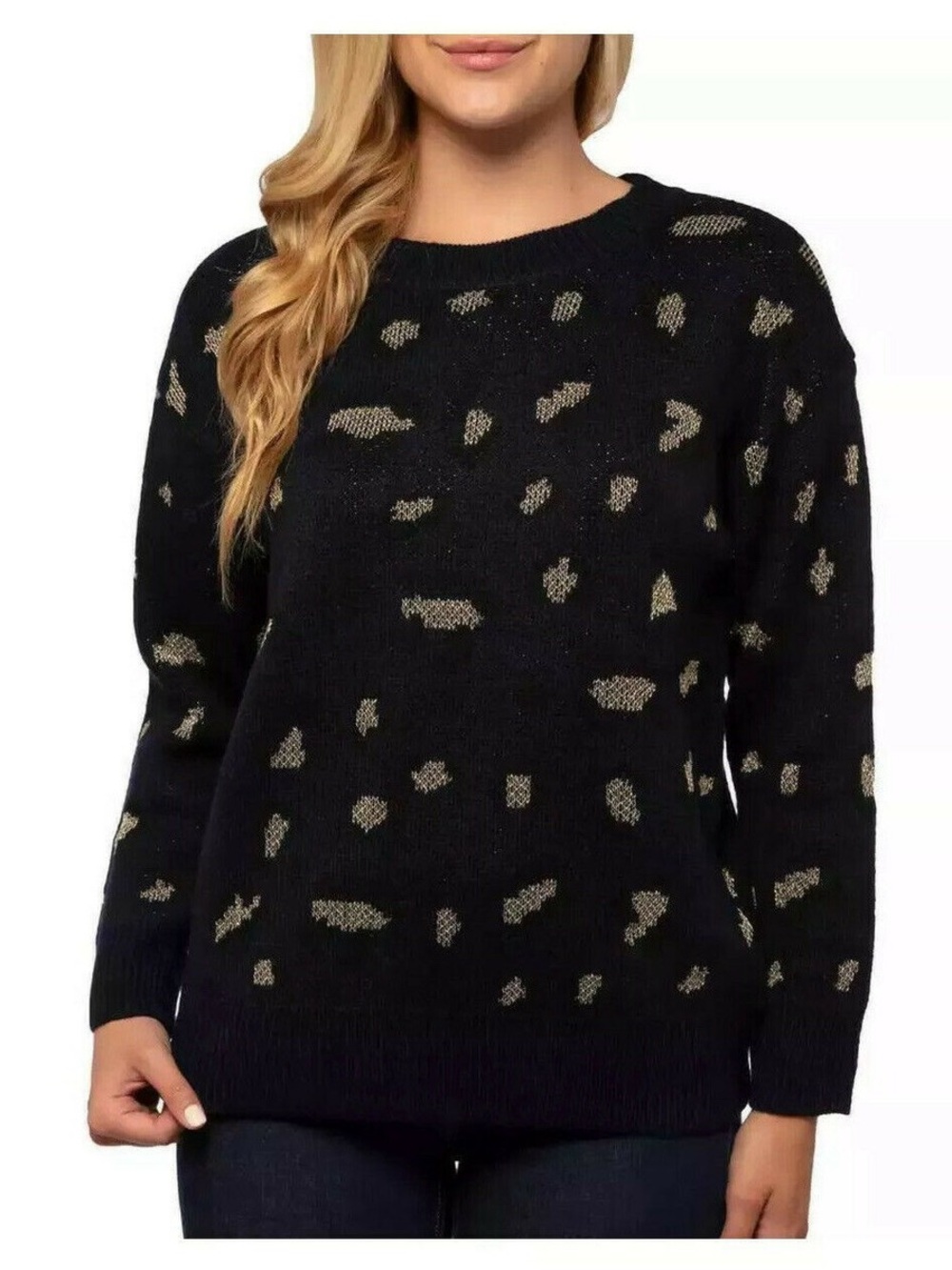 Kendall + Kylie navy leopard sweater
